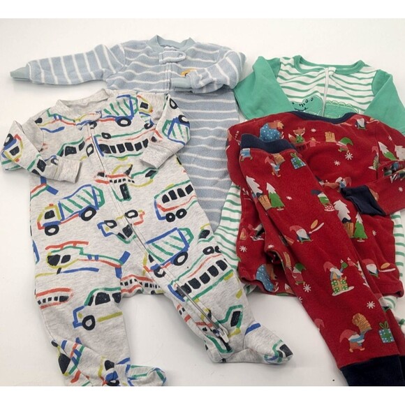 Baby Toddler Pajamas Lot of 4 Zip-Up One Piece Sleepers Carter’s Sizes 6M-2T - Picture 1 of 7